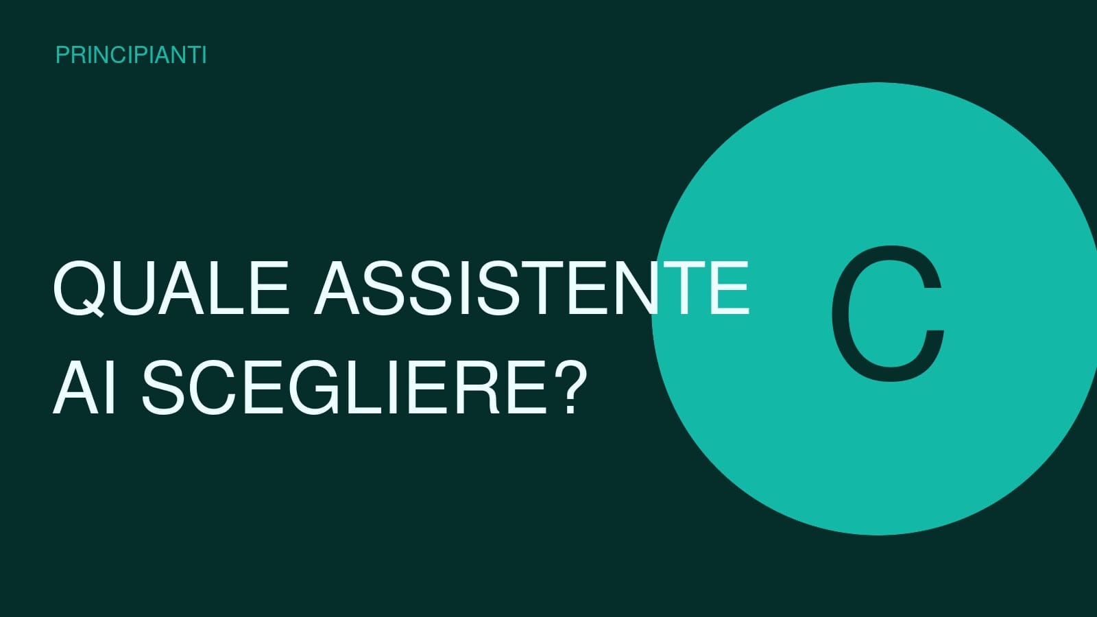 Copertina concettuale ad alto impatto per Come scegliere un assistente AI: guida pratica tra ChatGPT, Claude, Gemini, Copilot e Perplexity