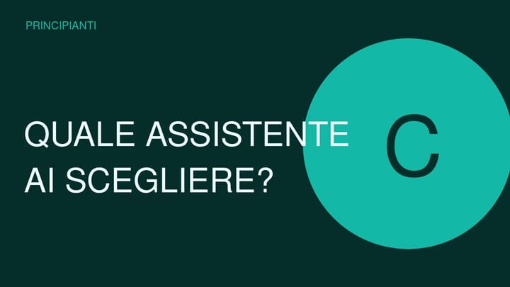 Copertina concettuale ad alto impatto per Come scegliere un assistente AI: guida pratica tra ChatGPT, Claude, Gemini, Copilot e Perplexity