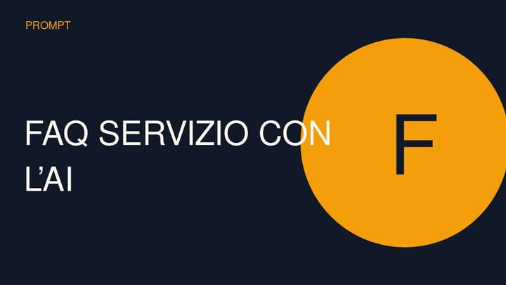 Copertina concettuale ad alto impatto per FAQ servizio