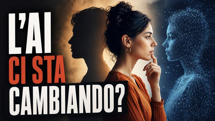 L’AI ci sta cambiando? Una persona riflette davanti alla propria controparte digitale